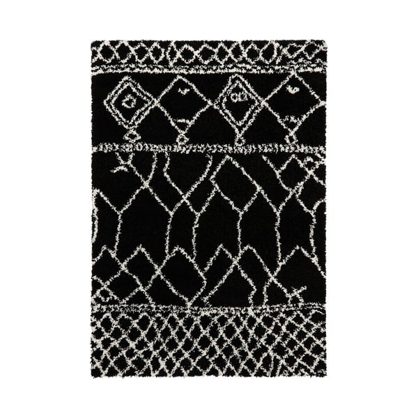 Scandi Berber fekete szőnyeg, 160 x 220 cm - Think Rugs