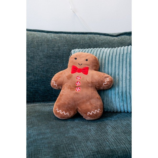 Bársony díszpárna karácsonyi mintával 28x37 cm Gingerbread – Catherine Lansfield-image-1