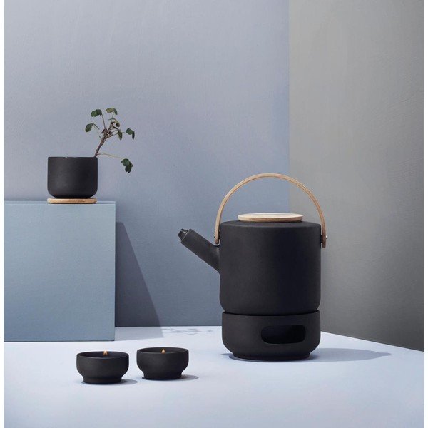 Kőedény üveg teáskanna melegítő Theo – Stelton-image-1