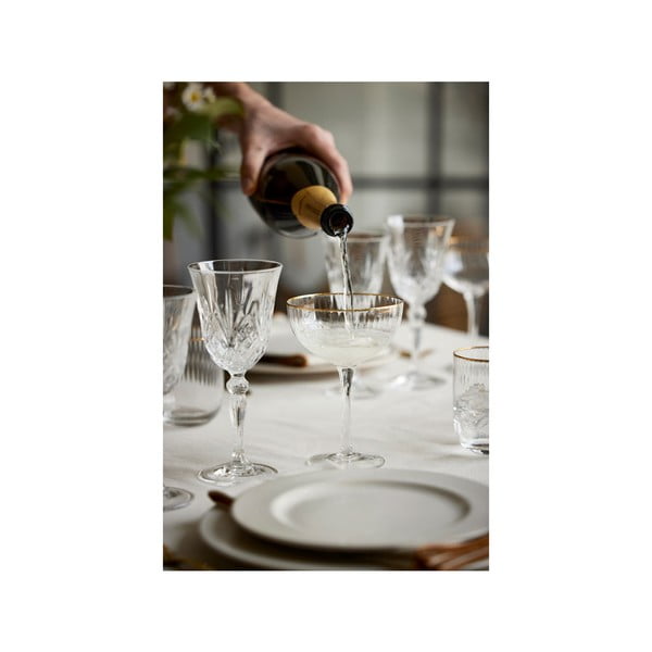 Palermo 4 db koktélos pohár aranyszínű éllel, 315 ml - Lyngby Glas-image-3