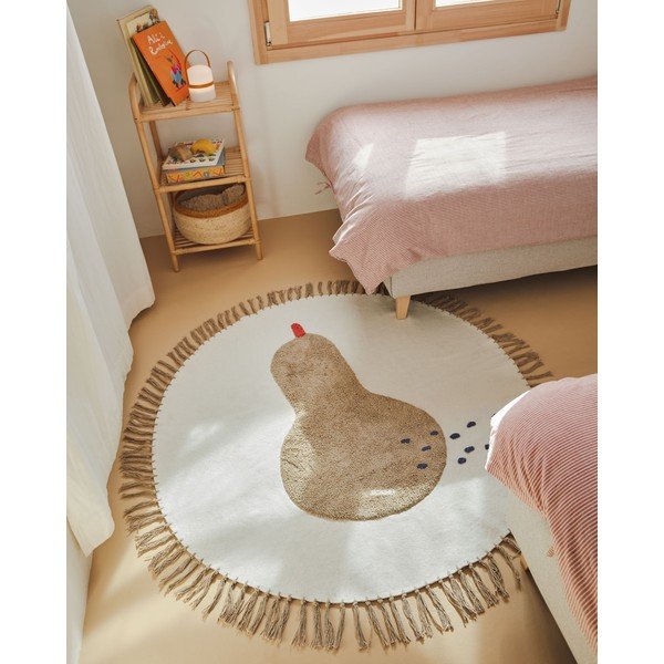 Elefántcsont színű pamut gyerek szőnyeg ø120 cm Tamya – Kave Home-image-1