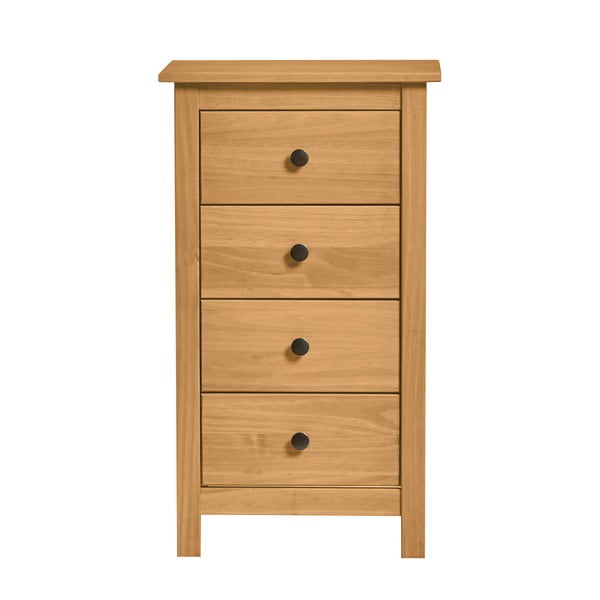 Berna natúr 4 fiókos komód tömör borovi fenyőből - Marckeric-image-4