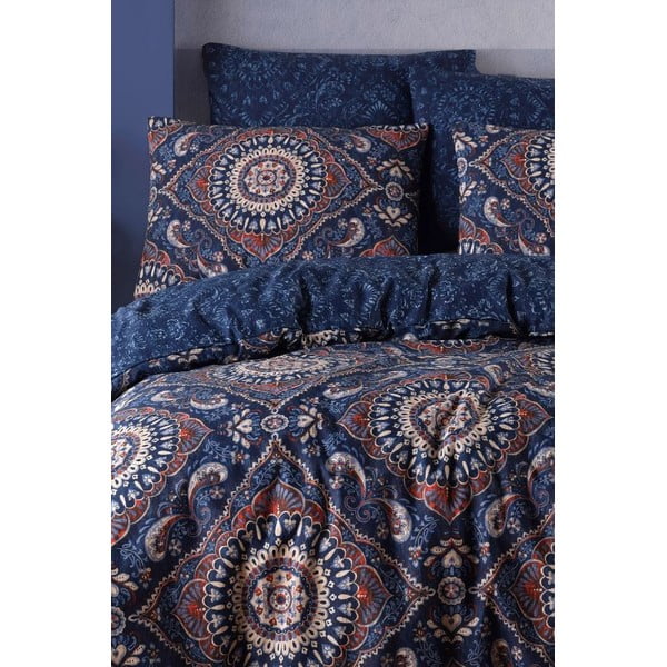 Sötétkék kétszemélyes hosszabbított ágyneműhuzat 200x220 cm – Mila Home-image-1