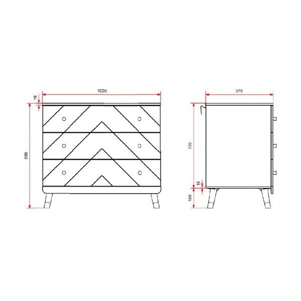 Fehér gyerek komód pelenkázó feltéttel 100x100x74 cm Billy – Vipack-image-2