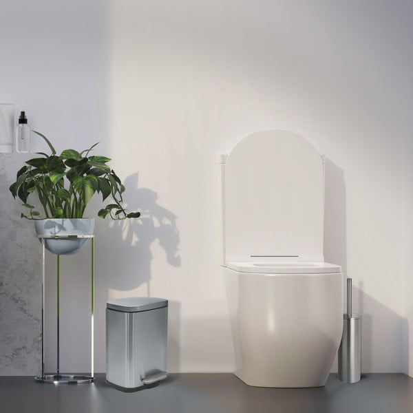 Matt ezüstszínű acél pedálos szemetes 5 l   Akira – Spirella-image-4