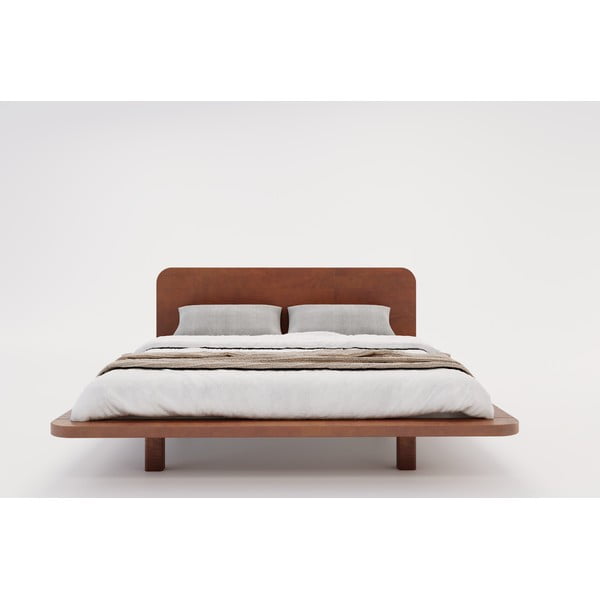 Barna bükkfa franciaágy 200x200 cm Japandic – Skandica-image-3