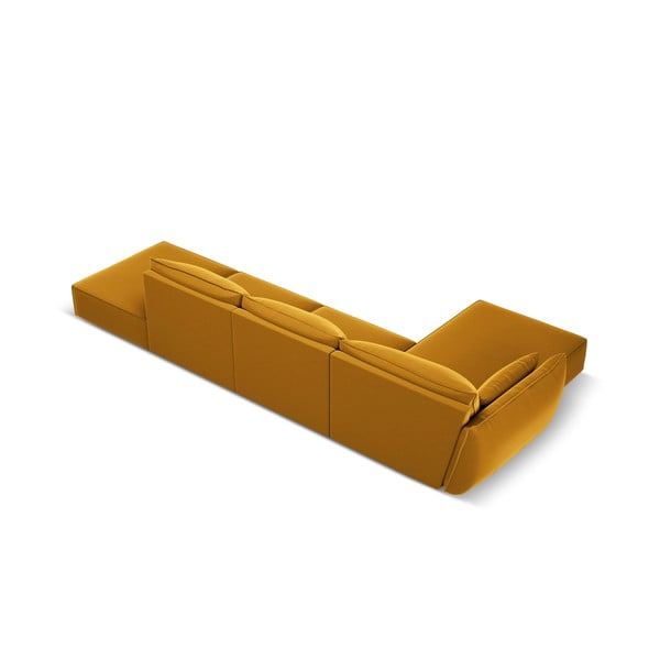 Mustársárga bársony sarokkanapé (bal oldali-heverő résszel) Vanda – Mazzini Sofas-image-3
