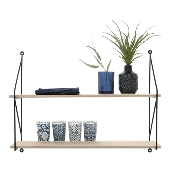 Frida kétszintes fali polc rétegelt lemezből, hosszúság 60 cm - Compactor-image-3