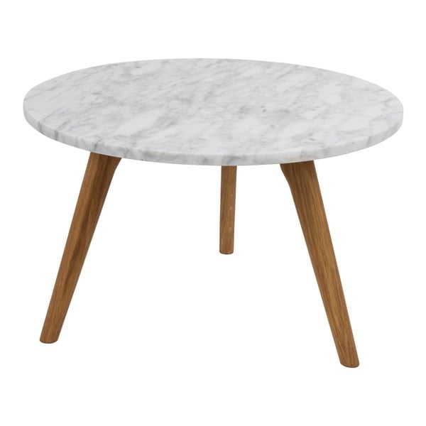 Tárolóasztal kőmintás asztallappal, ⌀ 50 cm - Zuiver-image-1