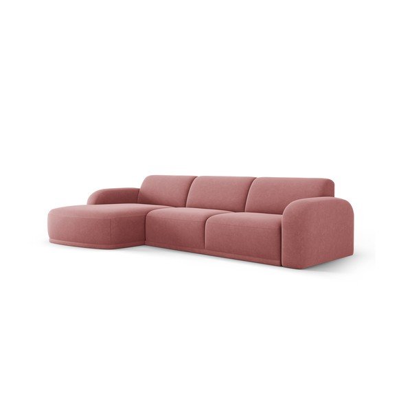 Világos rózsaszín bársony sarokkanapé Erin – Micadoni Home-image-2