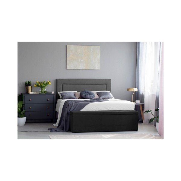 Ancona fekete ottomán, 140 x 47 cm - Mazzini Sofas-image-4