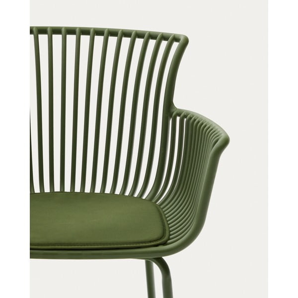 Sötétzöld fém kerti szék Surpika – Kave Home-image-4