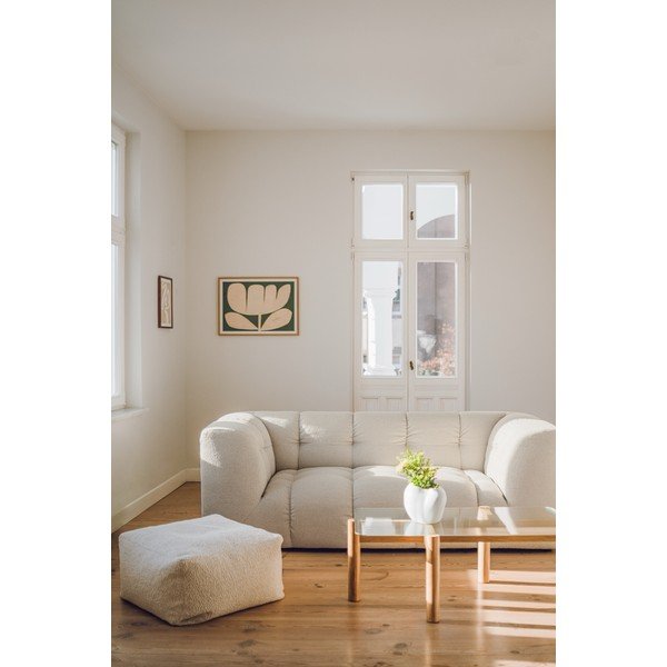 Natúr színű dohányzóasztal üveg asztallappal 55x105 cm Kob – noo.ma-image-2