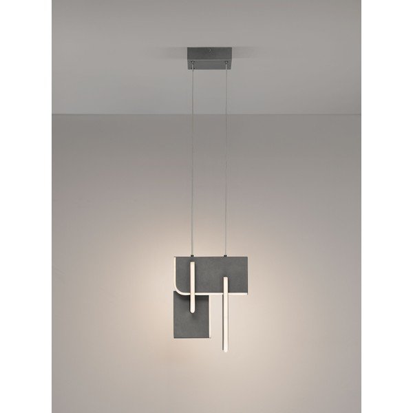 Világosszürke fém LED dimmelhető függőlámpa Totem – Nova Luce-image-3