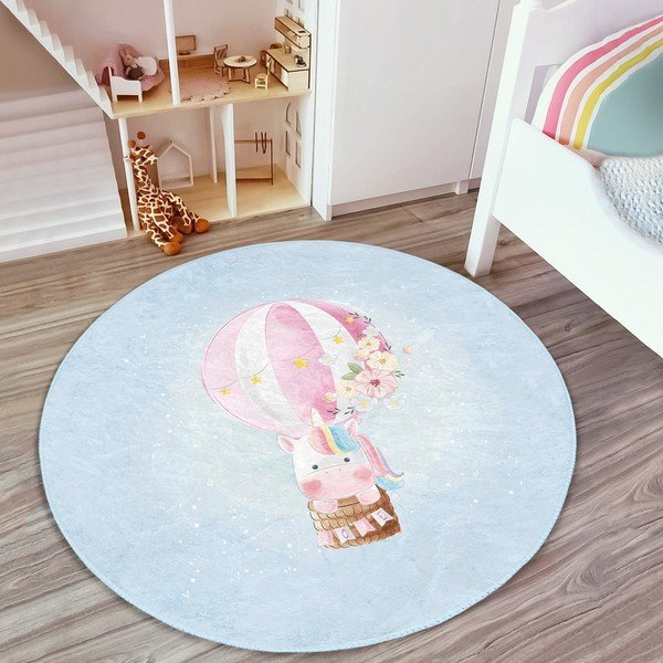 Világoskék gyerek szőnyeg ø 100 cm Comfort – Mila Home-image-4
