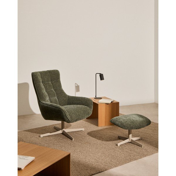 Zöld zsenília lábtartó Teryl – Kave Home-image-1