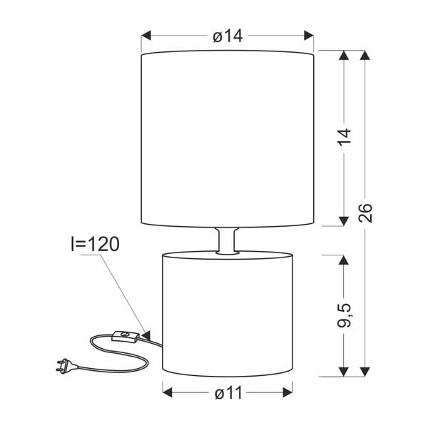Bézs asztali lámpa textil búrával (magasság 26 cm) Dina – Candellux Lighting-image-2