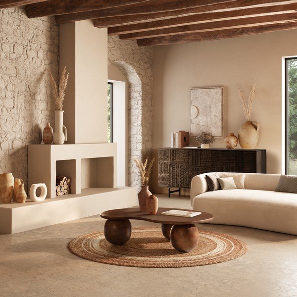 Sötétbarna mangófa komód 160x75x40 cm Kalai – MOME-image-2