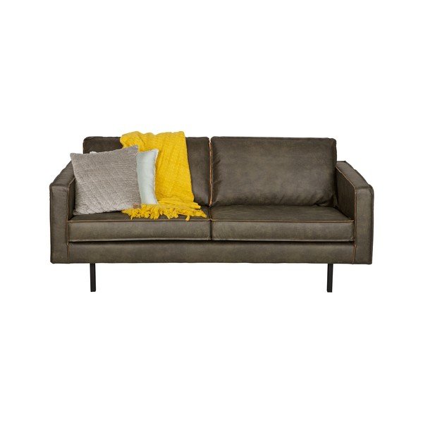 Rodeo barna kanapé, újrahasznosított bőrhuzattal, 190 cm - BepureHome-image-2