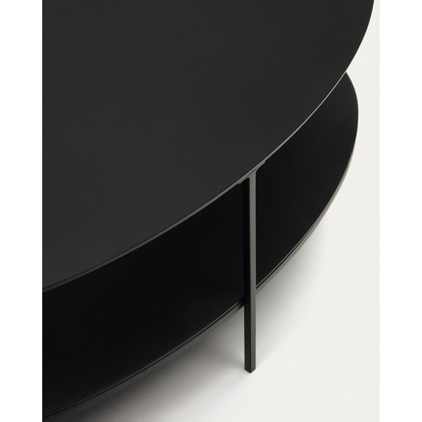 Fekete dohányzóasztal üveg asztallappal 65x110 cm Fideia – Kave Home-image-4