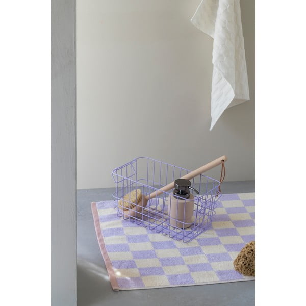 Világossárga-lila bio pamut fürdőszobai kilépő 50x80 cm Retro – Mette Ditmer Denmark-image-1