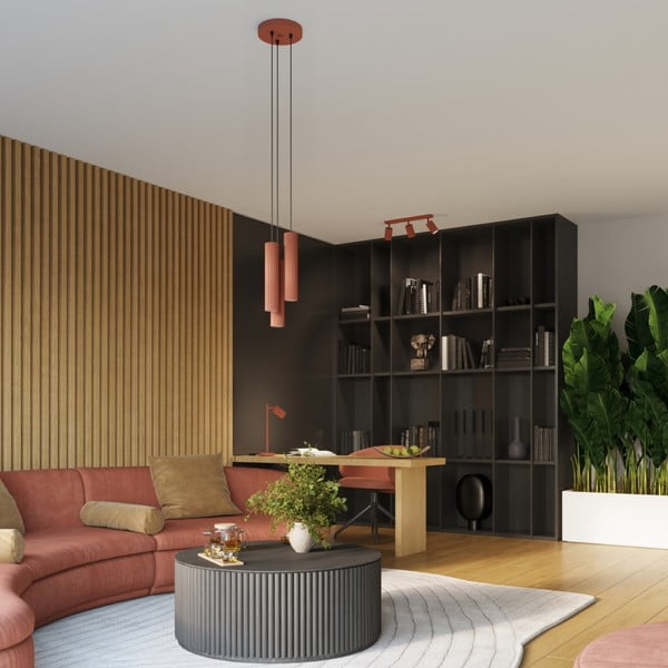 Téglavörös függőlámpa ø 19,5 cm Gleam – Sollux-image-1