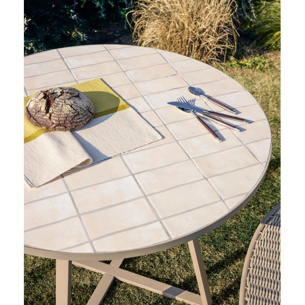 Kerek kerti étkezőasztal kerámia asztallappal ø 90 cm Tella – Kave Home-image-2