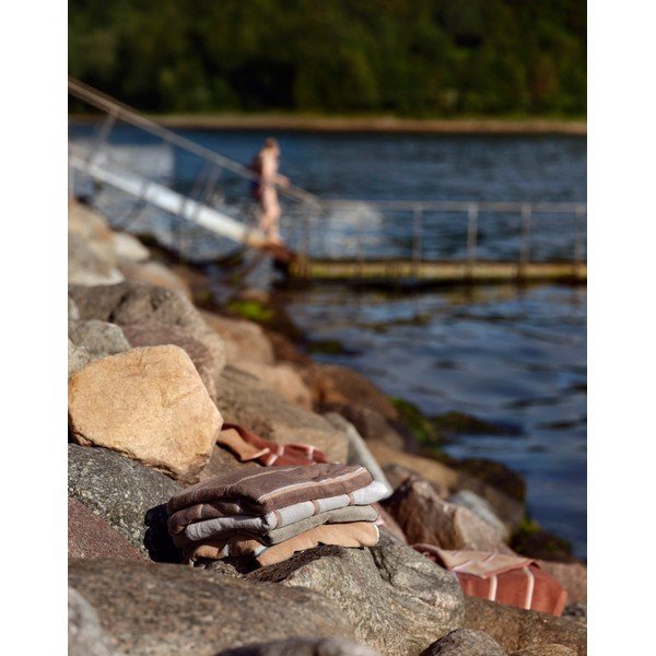 Barna-bézs pamut fürdőlepedő 70x140 cm Sauna – Zone-image-2