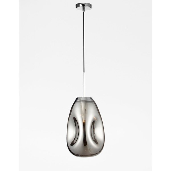 Fényes ezüstszínű üveg függőlámpa ø 22 cm Lava – Nova Luce-image-3