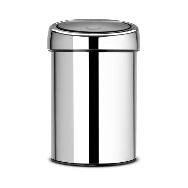 Fényes ezüstszínű acél érintésre nyíló szemetes 3 l Touch Bin – Brabantia-image-3