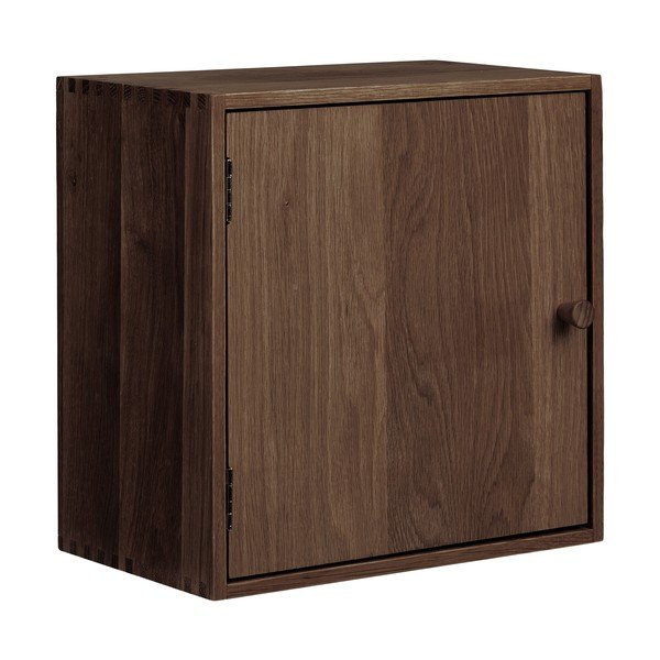 Sötétbarna többszintes tölgyfa fali polc 30 cm Townsville – House Nordic