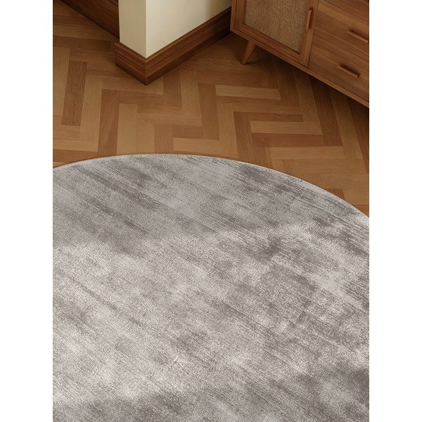 Szürke kézi szövésű viszkóz kerek szőnyeg ø 120 cm Noemi – Vikosa-image-4