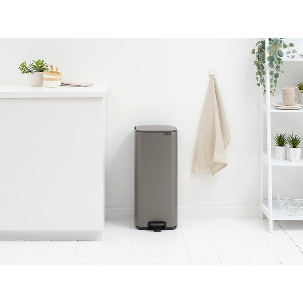 Szürke acél pedálos szemetes 30 l Bo – Brabantia-image-1