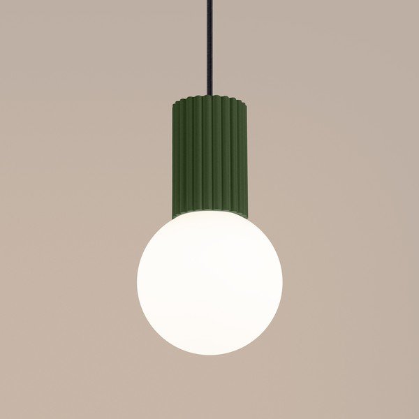 Zöld opálüveg függőlámpa ø 12 cm Orbital – Sollux-image-3