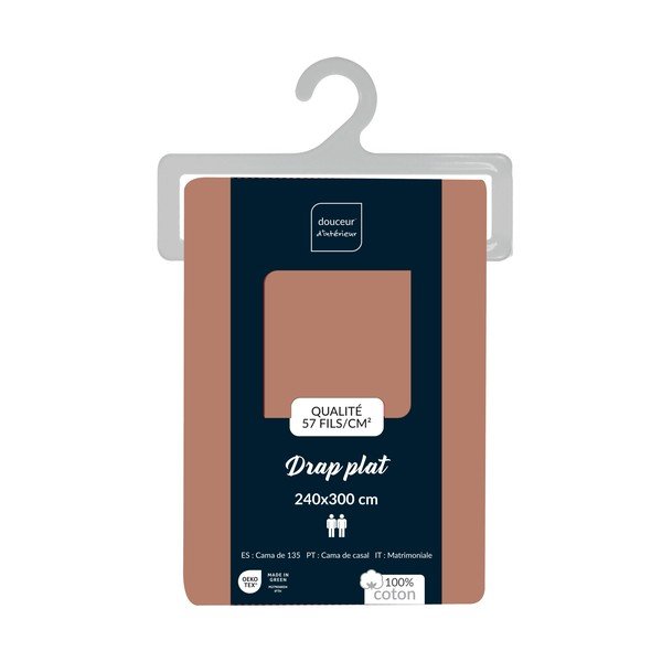 Lazacszínű pamut lepedő 240x300 cm Lina – douceur d'intérieur-image-2