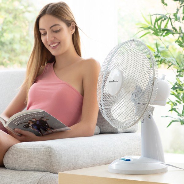 Fehér asztali ventilátor, ø 30 cm - InnovaGoods-image-1