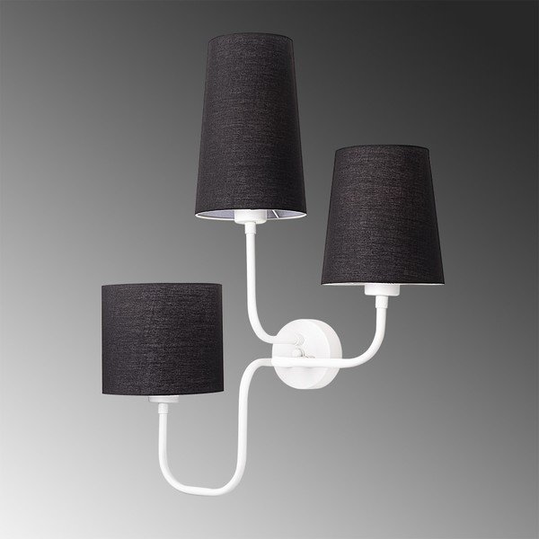 Eleni fehér fém falilámpa fekete búrával - Opviq lights-image-3