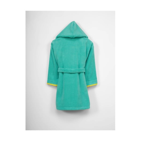 Zöld, pamut, kapucnis gyerek köntös, 9-12 év-image-1