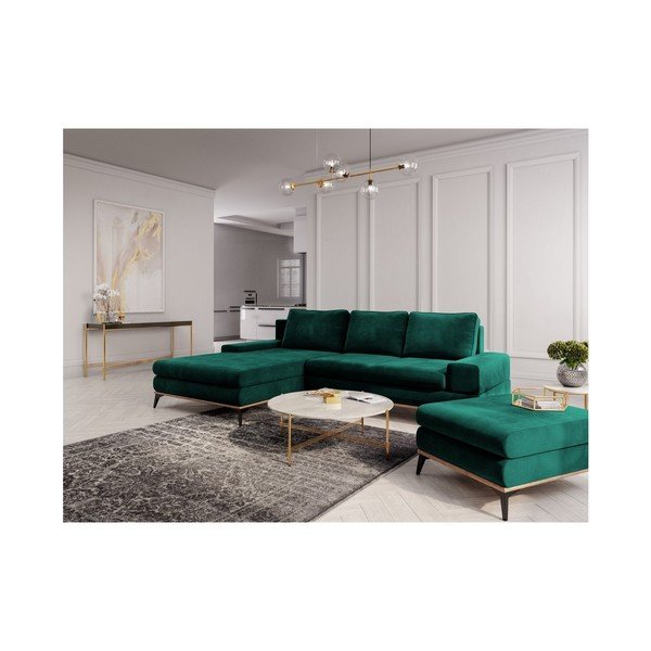 Astre üvegzöld bársony puff - Windsor & Co Sofas-image-4