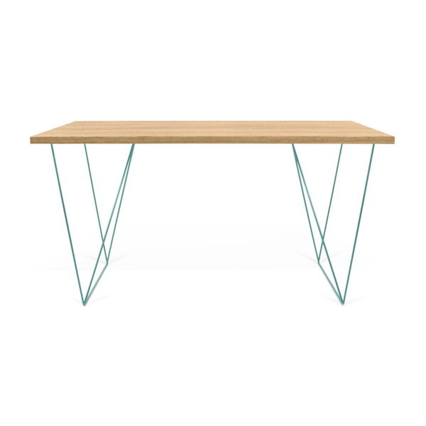 Flow íróasztal zöld lábakkal, 140 x 75 cm - TemaHome