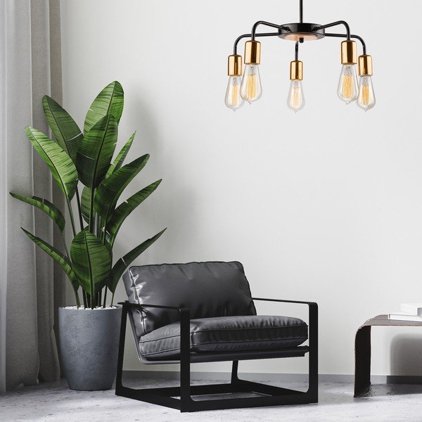 Fekete függőlámpa fém búrával ø 45 cm Erica – LAMKUR-image-1
