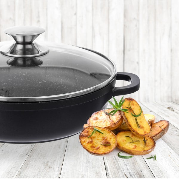 Grande tapadásmentes, alumínium fazék üvegfedővel, ⌀ 24 cm - Orion-image-1