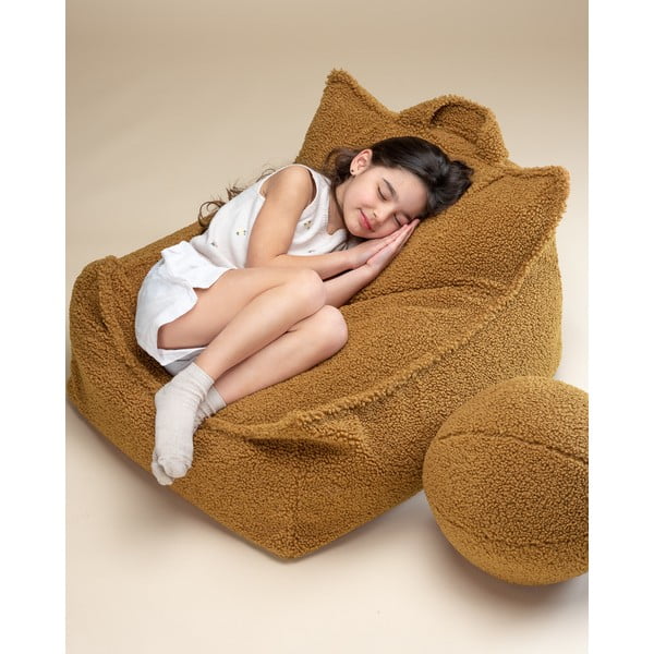 Barna buklé gyerek babzsákfotel Chair – Wigiwama-image-2