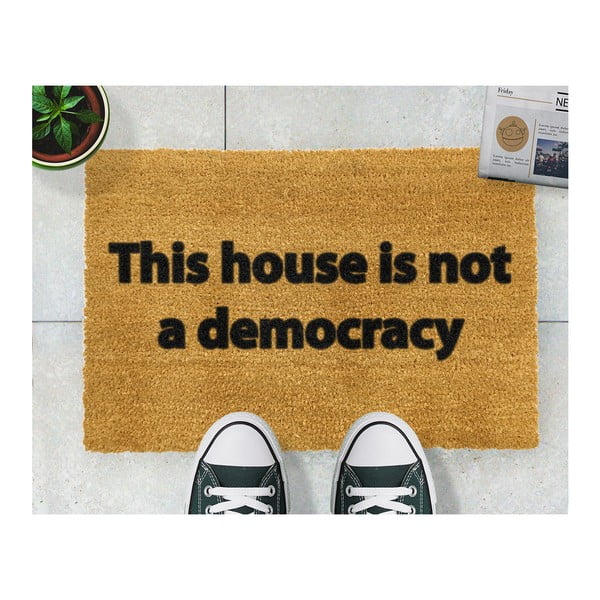 Not a Democracy természetes kókuszrost lábtörlő, 40 x 60 cm - Artsy Doormats