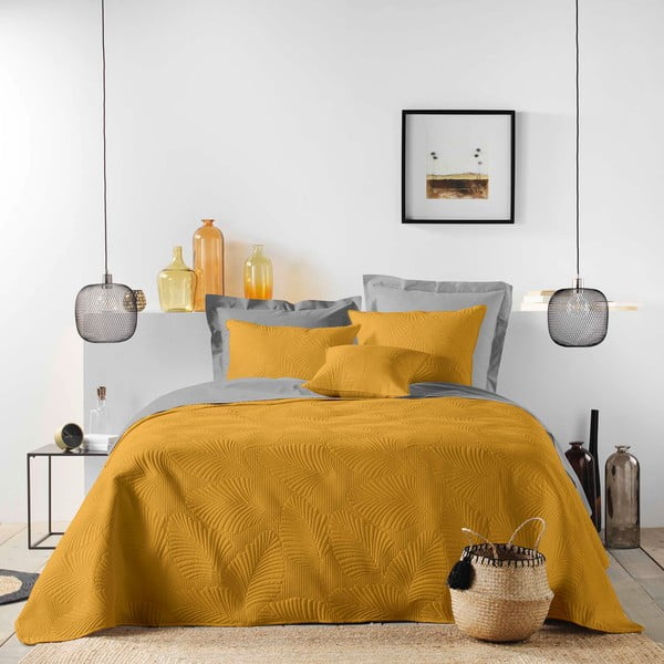 Sárga mikroszálas ágytakaró 220x240 cm Palombine – douceur d'intérieur