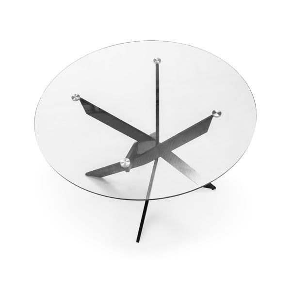 Kerek étkezőasztal üveg asztallappal 120x120 cm Ruth – Marckeric-image-4