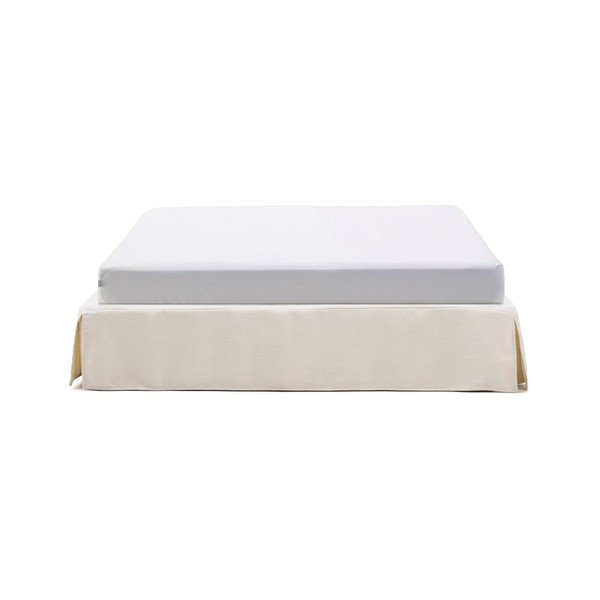 Fehér kárpitozott franciaágy ágytámla nélkül 160x200 cm Jaira – Kave Home-image-4