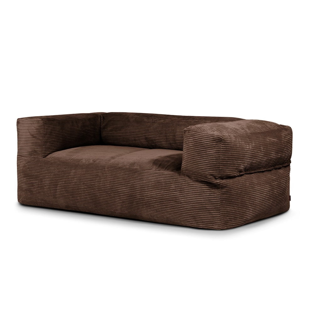 Sötétbarna kordbársony babzsákfotel Sofa MooG  SLOWDOWN