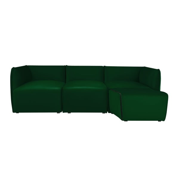 Ebbe zöld 3 személyes moduláris kanapé fekvőfotellel - Norrsken