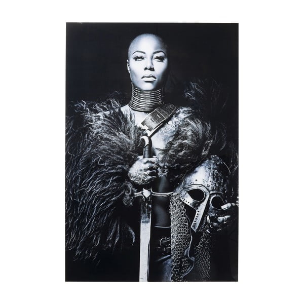 Lady Knight üvegezett fekete-fehér kép, 150 x 100 cm - Kare Design